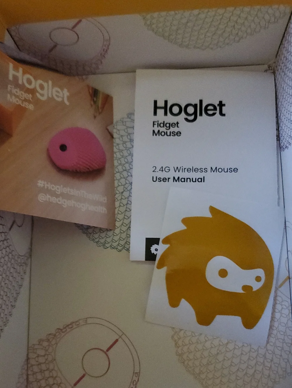 Hoglet Hedgehog Fidget Mouse In Apricot